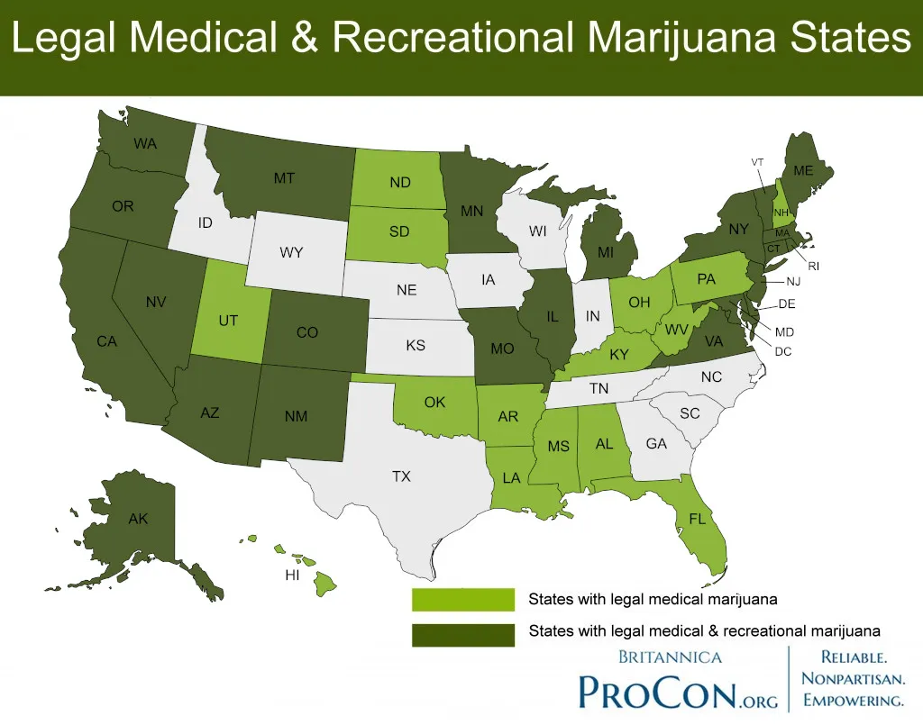 State-by-state medical marijuana laws map