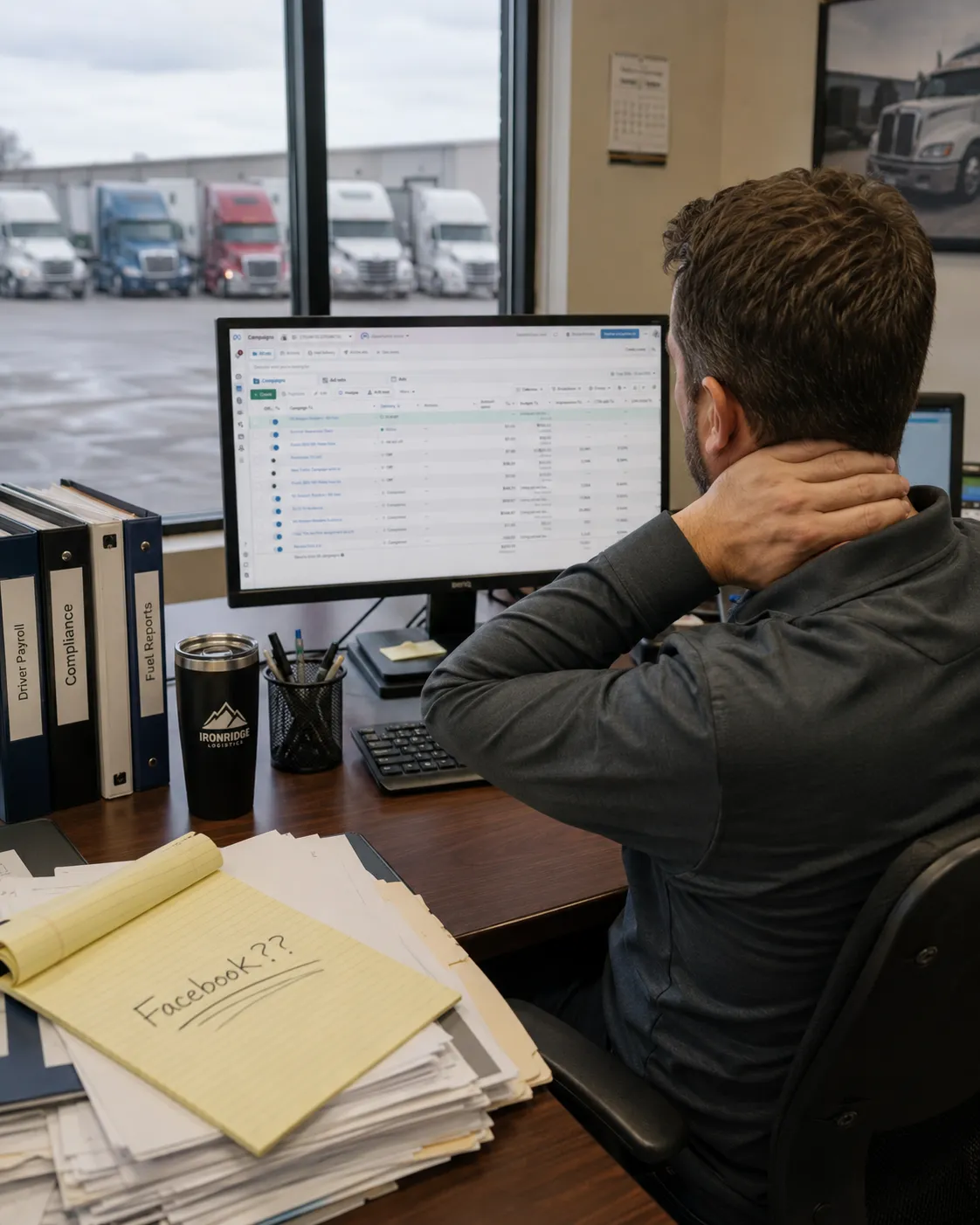 Trucking company staff frustrated with Facebook ads and social media management