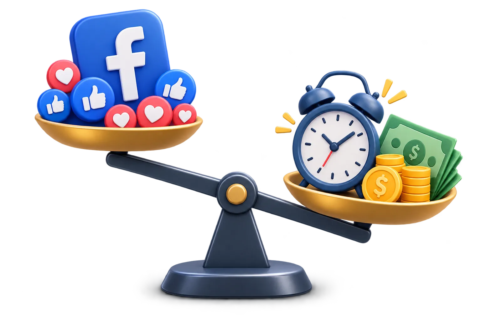Balance showing how Facebook takes time and money from your trucking company
